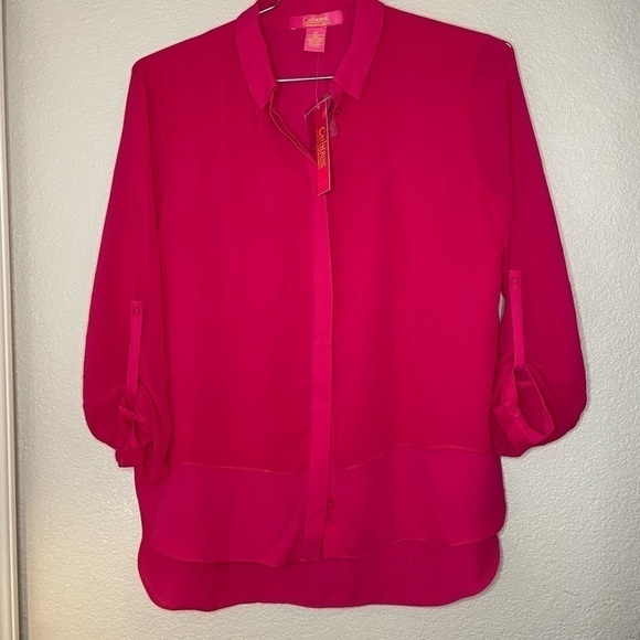 CATHERINE MALANDRINO - Women's Size M Pink Blouse Layers - NWT - Picture 1 of 6